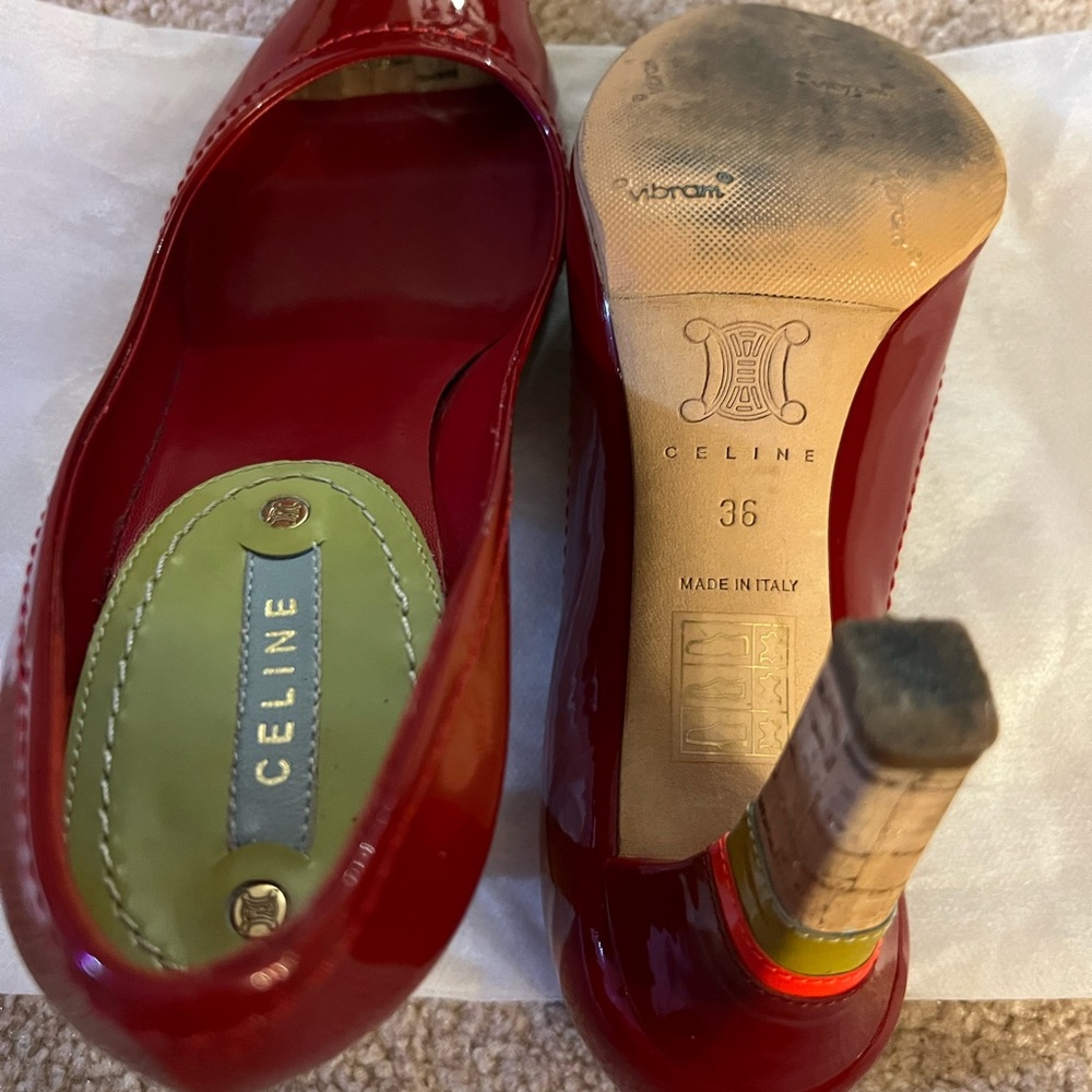 Celine Pumps Patent Leather in Red color - Picture 4 of 16